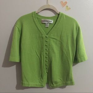 Vintage Crystal-Kobe Green Top | Size M